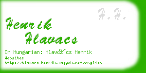 henrik hlavacs business card